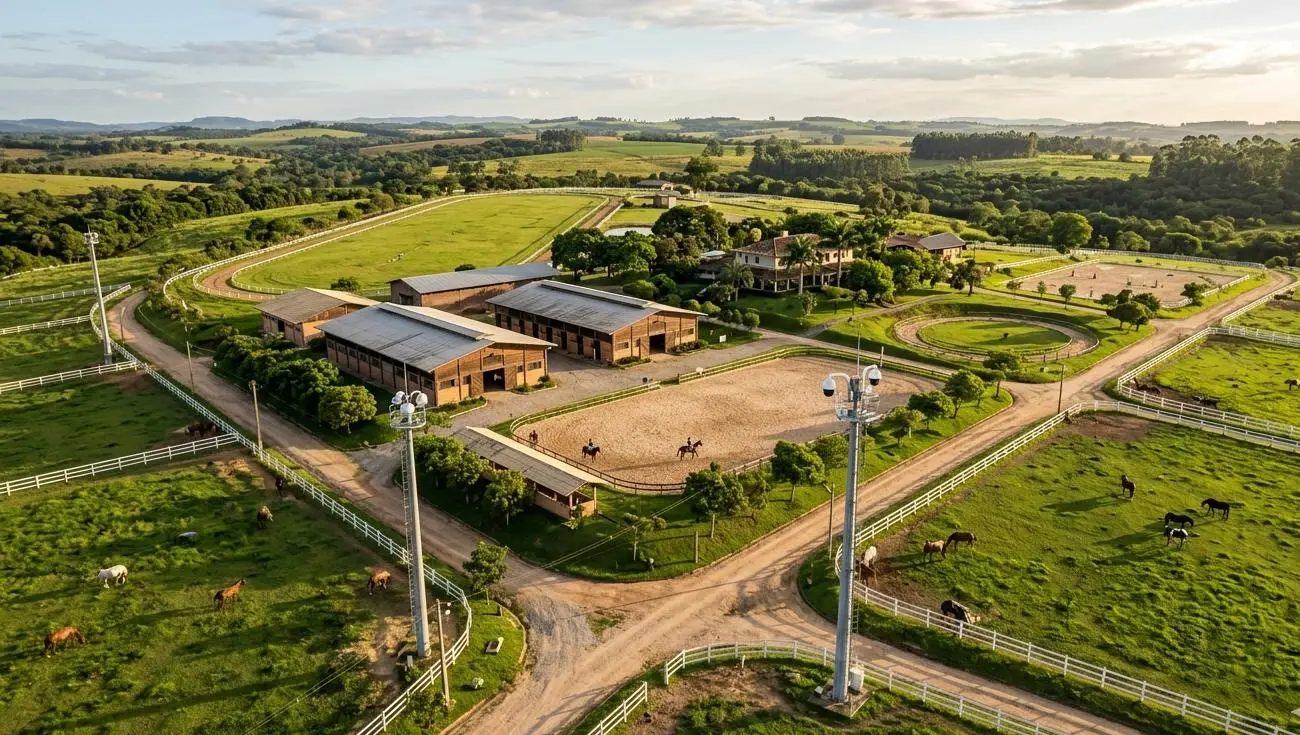 Estrutura de monitoramento para projetos em haras e fazendas com rede e segurança